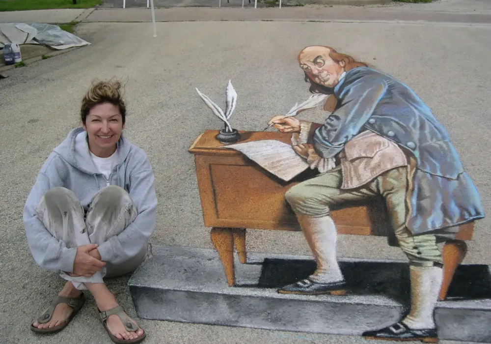 street painting ben franklin